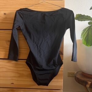 Natalie boat neck black leotard - small